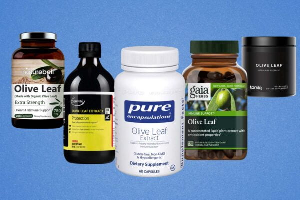 Image of the best olive leaf extract supplements next to each other
